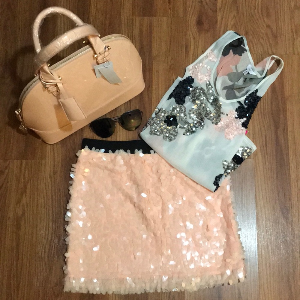 Pink Sequin Skirt